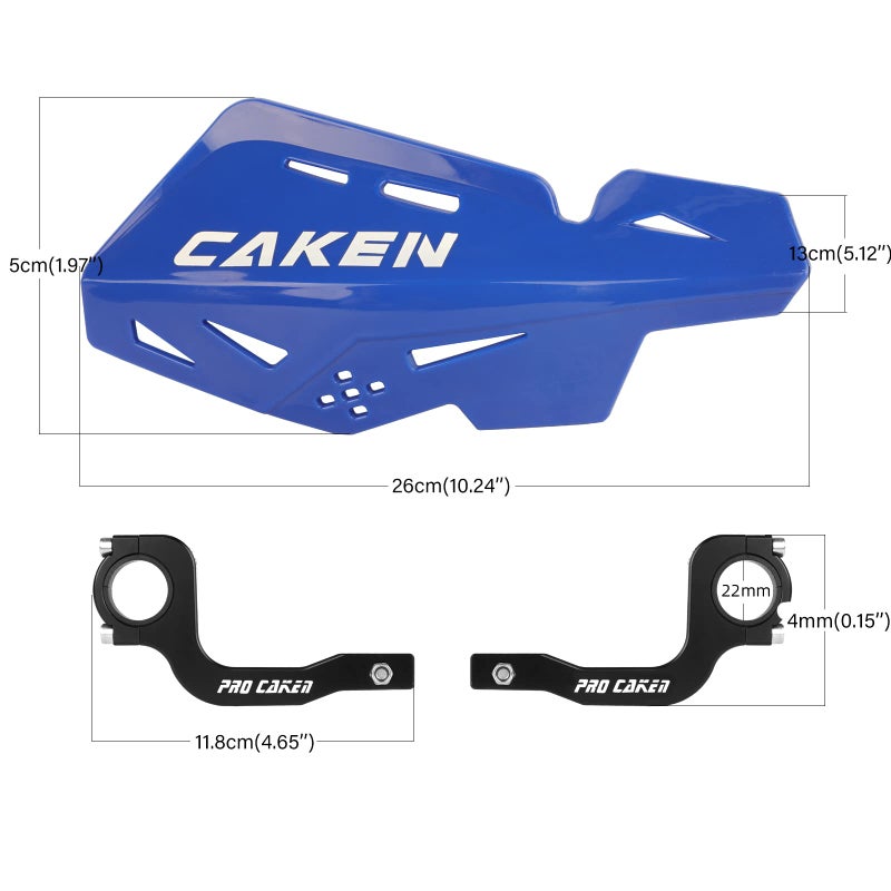PRO CAKEN Universal 7/8"" 22mm and 1 1/8"" 28mm Handle Bar Hand Guards CNC Bracket for Dirt Bike Motocross ATV Scooter for CRF KLX KX LTR TRX SX SXF EXC XCW Grizzly Hawk 250 Bicycles-Blue - Image 2